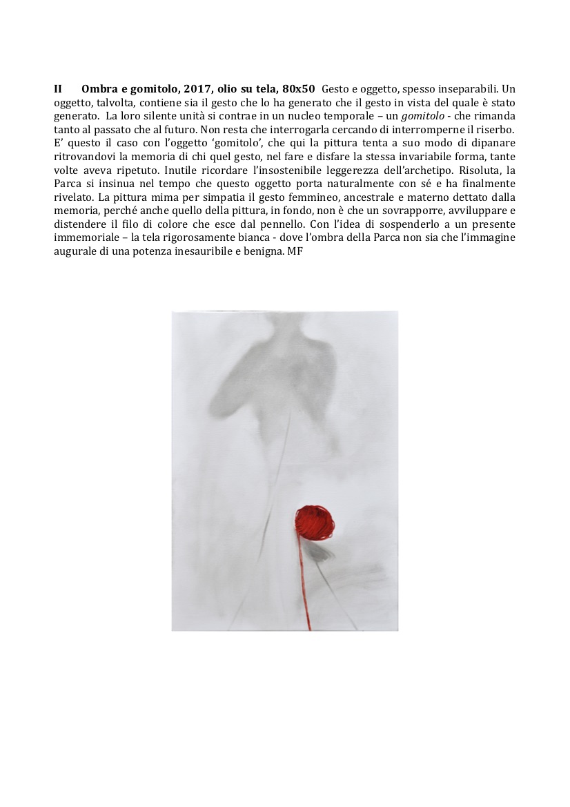 2 Prose di commento di MF per la mostra Tempo liberato Palazzo della Penna, Perugia