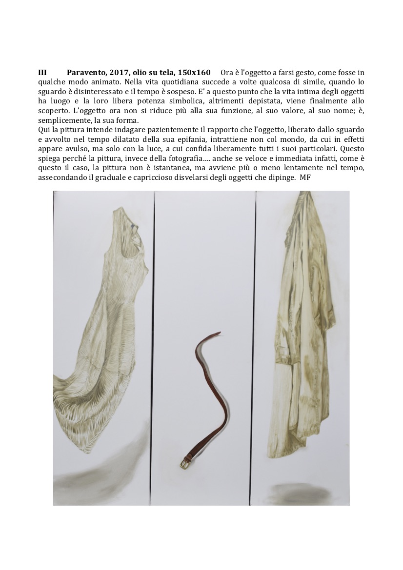 3 Prose di commento di MF per la mostra Tempo liberato Palazzo della Penna, Perugia